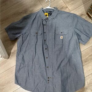 Carhartt Men's Chambray blue Button Down Shirt